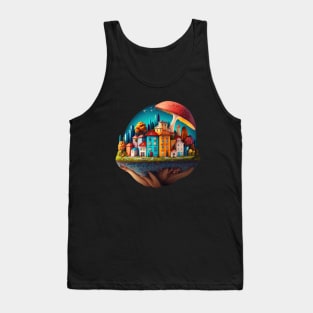 Little City under a Mushroom | Psychedelic Art Tank Top